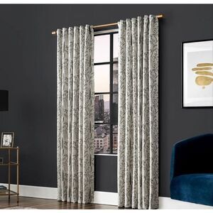 Scott Living Aubry Shimmering Floral 100% Blackout Back Tab Curtain Panel 96x51
